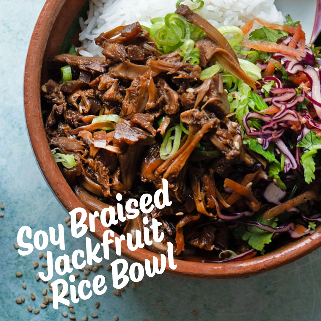 Essential Soy Braised Jackfruit Rice Bowl
