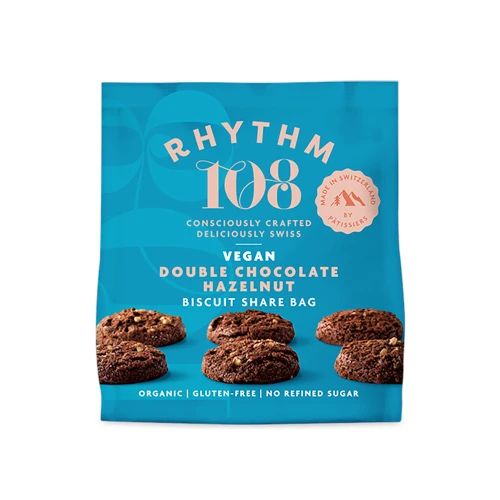 Rhythm 108 Tea Biscuit - Double Choco-Hazelnut Sharing Bag 135g
