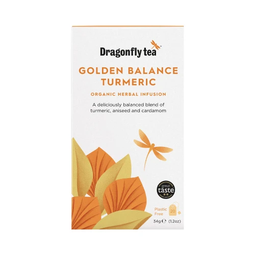 Dragonfly Tea Golden Balance Turmeric Herbal Tea 4 x 20bags