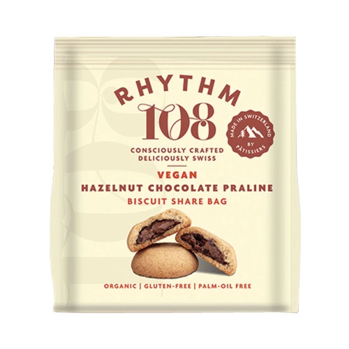 Rhythm 108 Hazelnut Chocolate Praline Biscuit Share Bag 8 x 135g