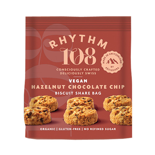 Rhythm 108 Hazelnut Chocolate Chip Biscuit Sharing Bag 8 x 135g