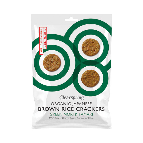 Clearspring Brown Rice Crackers - Green Nori and Tamari 12 * 40g