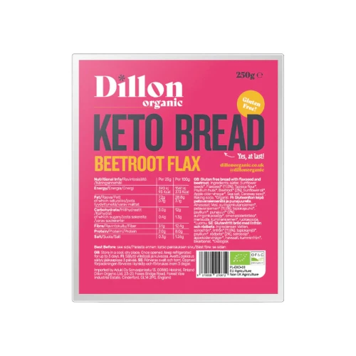 Dillon Organic Keto Bread - Beetroot Flax 6 * 250g