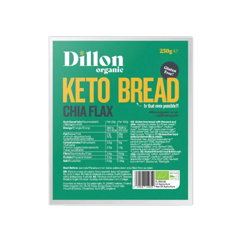 Dillon Organic Keto Bread - Chia Flax 6 * 250g