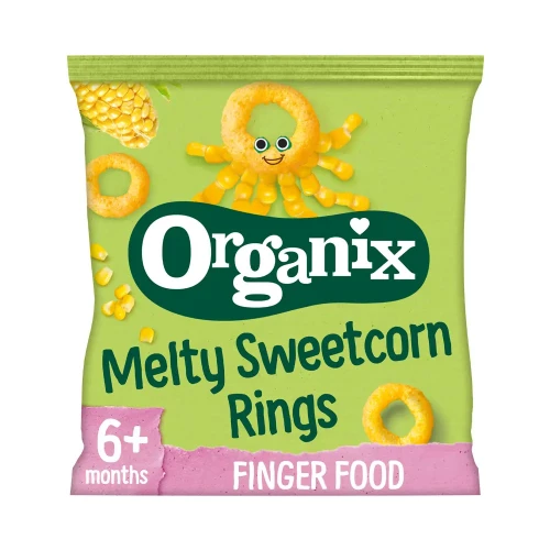 Organix Melty Sweetcorn Rings - 6 Months + 8 x 20gm