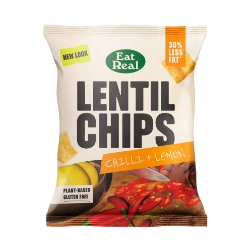 Eat Real Lentil Chips Chilli and Lemon 18 x 40g
