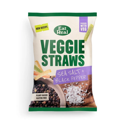Eat Real Veggie Straws Sea Salt Black Pepper 10 x 110g