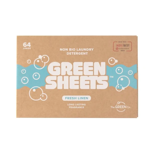 GreenSheets Fresh Linen Laundry Detergent Sheets 64 Loads 10 * 64pcs