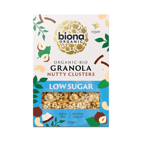 Biona Granola Nutty Clusters - Low Sugar 6 x 375g