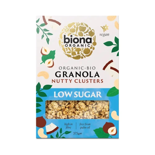Biona Granola Nutty Clusters - Low Sugar 6 x 375g