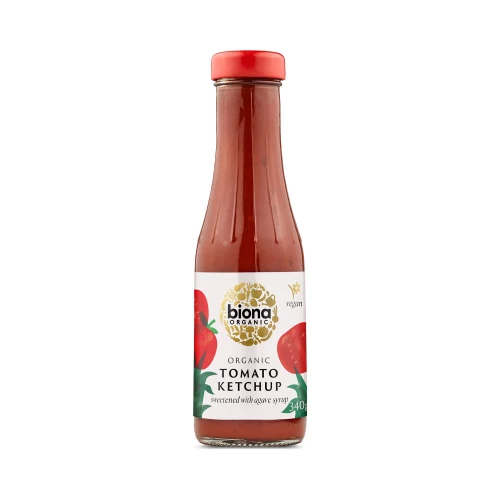 Biona Tomato Ketchup sweetened with Agave - Glass Bottle 6 * 340g