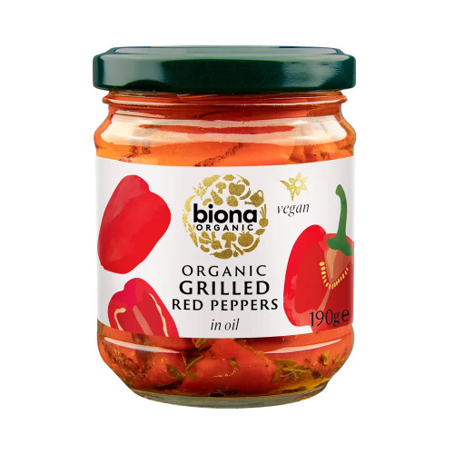 Biona Grilled Red Peppers in Oil 5 * 190g