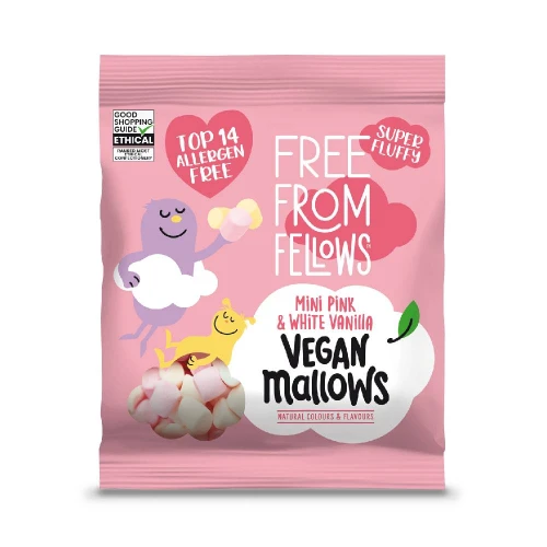 Free From Fellows Vanilla Pink & White Mini Mallows 105g