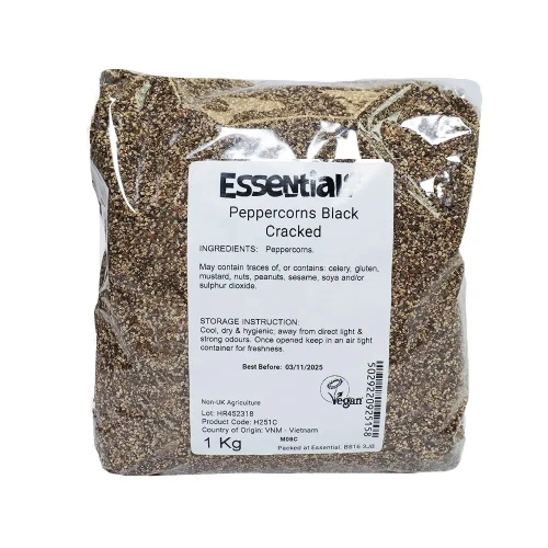 Essential Peppercorns Black Cracked 1kg