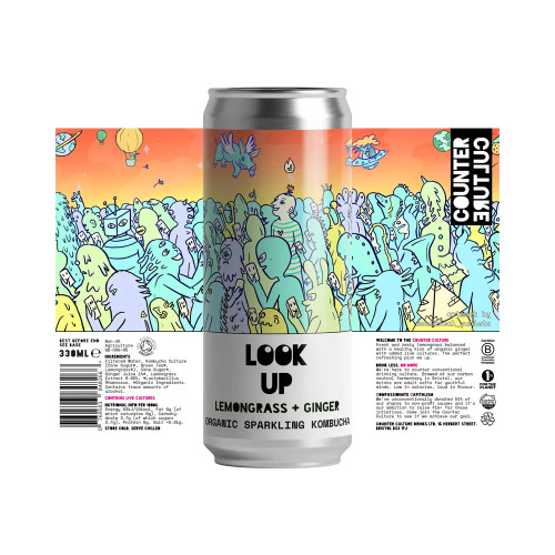 Counter Culture Drinks Look Up Lemongrass & Ginger Kombucha 330ml