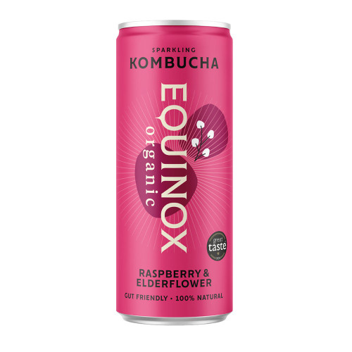 Equinox Kombucha Raspberry and Elderflower Sparkling Kombucha 250ml