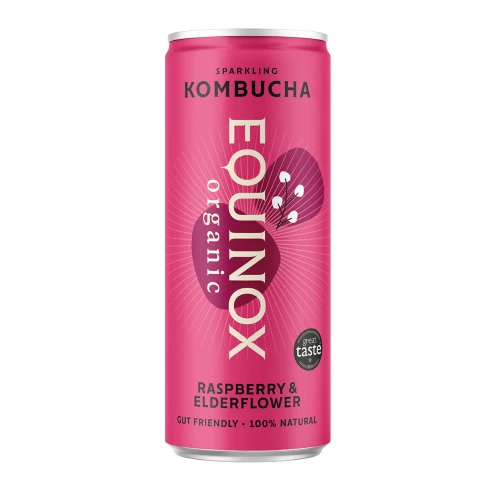 Equinox Kombucha Raspberry and Elderflower Sparkling Kombucha 250ml
