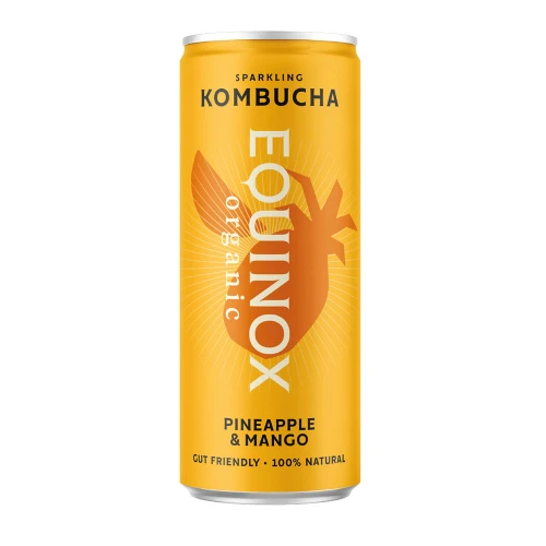 Equinox Kombucha Pineapple and Mango Sparkling Kombucha 250ml