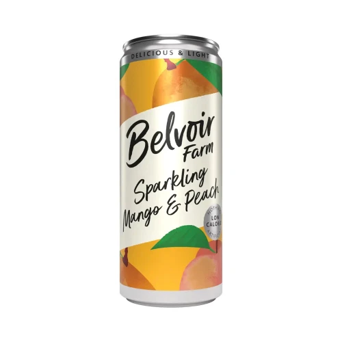 Belvoir Farms Sparkling Mango & Peach Cans 12 x 330ml
