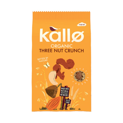 Kallo Three Nut Crunch (5 x 360g) (Org)
