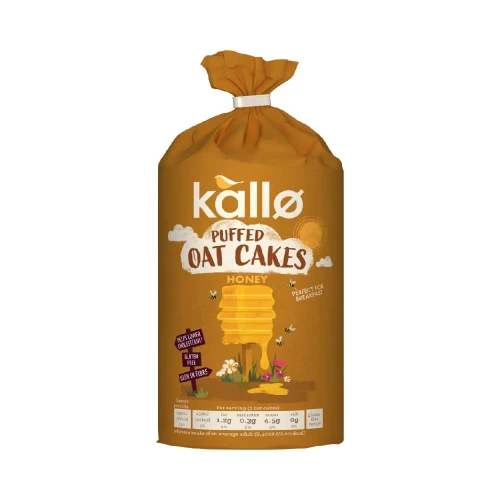 Kallo Honey Puffed Oat Cakes 118g