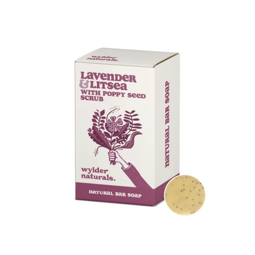 Wylder Naturals Natural Soap Lavender & Litsea with Poppy Scrub (8 * 120g)