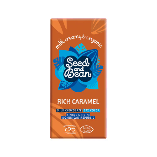 Seed and Bean Rich Caramel 37% Milk Chocolate 75g