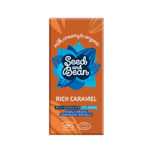 Seed and Bean Rich Caramel 37% Milk Chocolate 75g