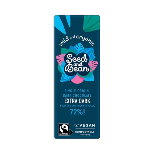 Seed and Bean Extra Dark Chocolate Mini Bars 72% Cocoa 25g