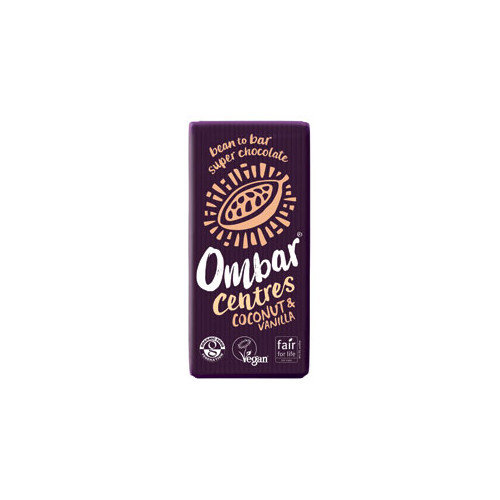 Ombar Coconut & Vanilla Centre in Dark 60% Raw Choc 70g