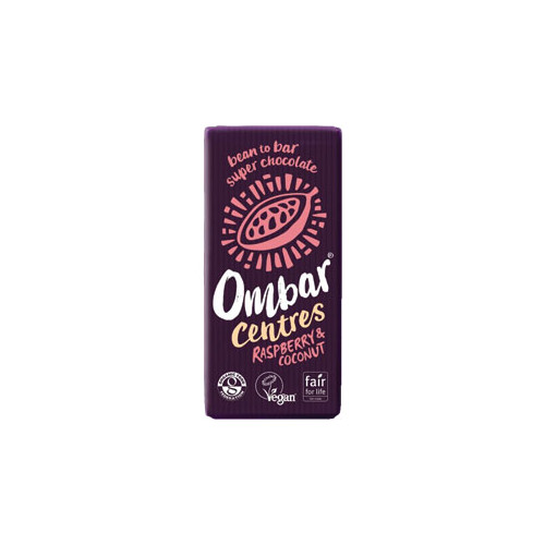 Ombar Raspberry & Coconut Centre in Dark 60% Raw Choc 70g