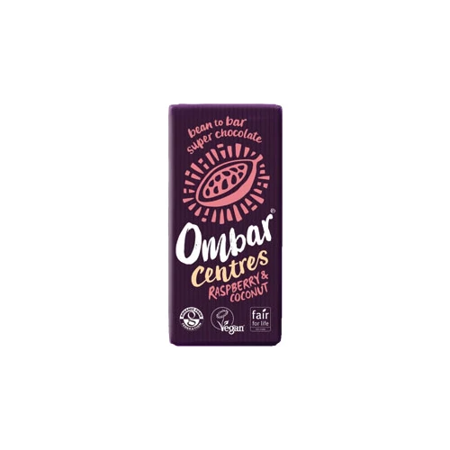 Ombar Raspberry & Coconut Centre in Dark 60% Raw Choc 70g