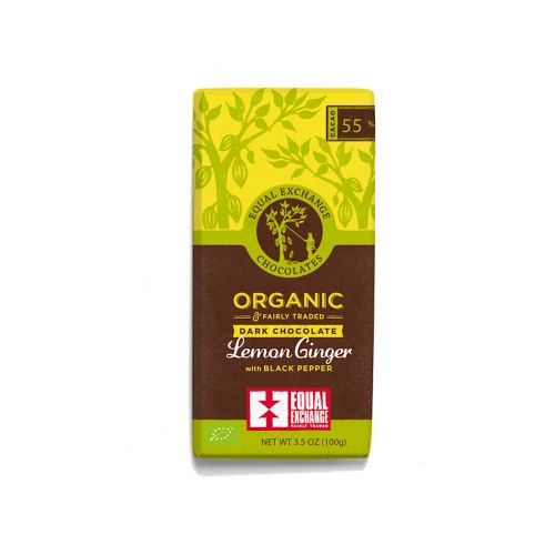 Equal Exchange Dark Chocolate Lemon Ginger With Black Pepper 100g