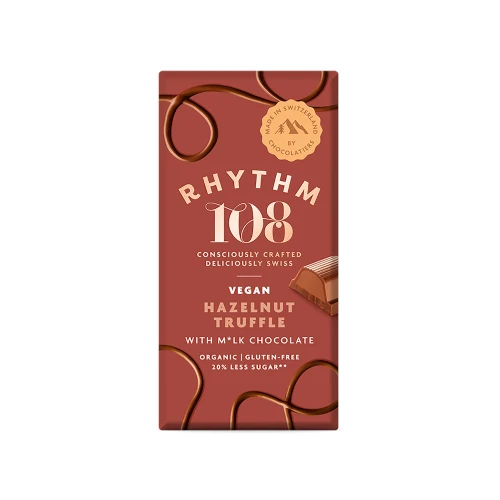 Rhythm 108 Swiss Chocolate Tablet Hazelnut Truffle 100g