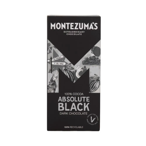 Montezuma's Chocolate 100% Cocoa Absolute Black 12 x 90g