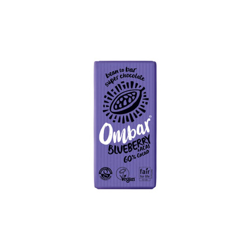 Ombar Blueberry and Acai Raw Chocolate Bar 35g