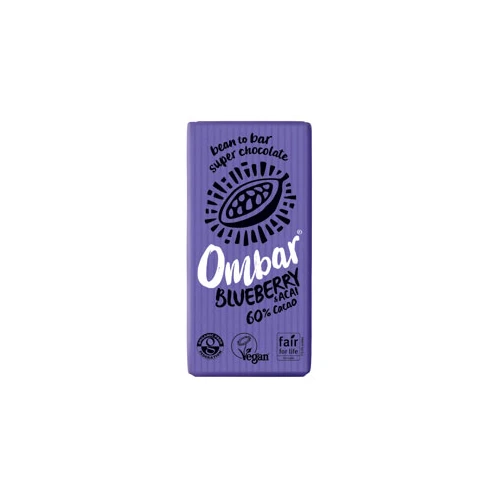 Ombar Blueberry and Acai Raw Chocolate Bar 35g