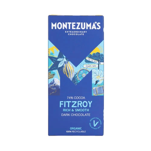 Montezuma's Chocolate Dark Chocolate 74% Fitzroy 12 x 90g