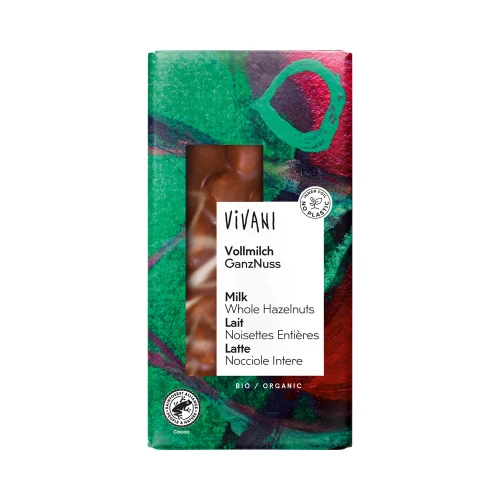 VIVANI Milk Chocolate Whole Hazelnuts 100g