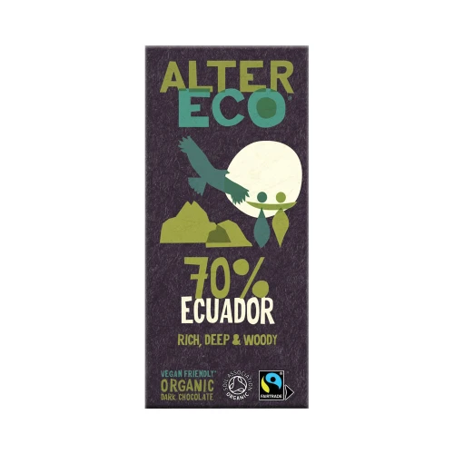 Alter Eco 70% Ecuador Dark Chocolate 100g