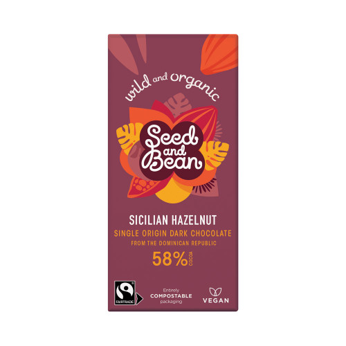 Seed and Bean Fine 58% Dark Chocolate with Sicilian Hazelnut 75g