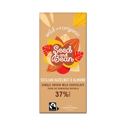 Seed and Bean Rich Milk Chocolate 37% with Hazelnut & Almond 75g