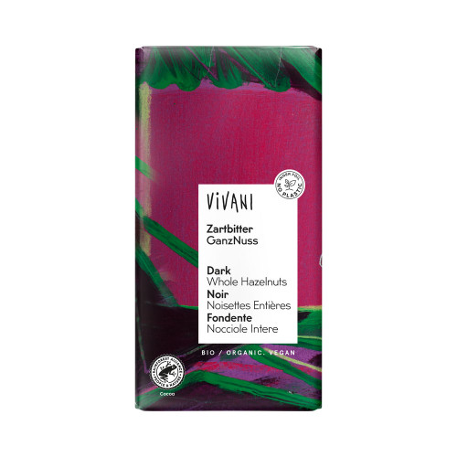 VIVANI Dark Chocolate with Whole Hazelnuts 100g