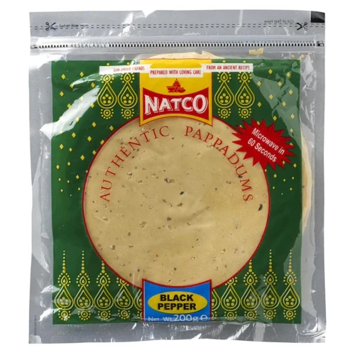 Natco Poppadoms - Black Pepper 200g