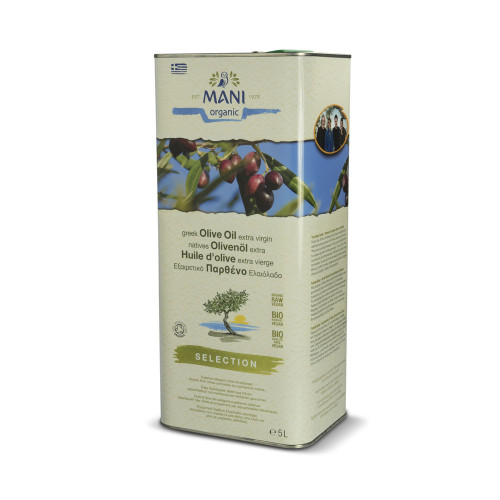 Mani Organic Greek Olive Oil - Extra Virgin - Tin 5 ltr