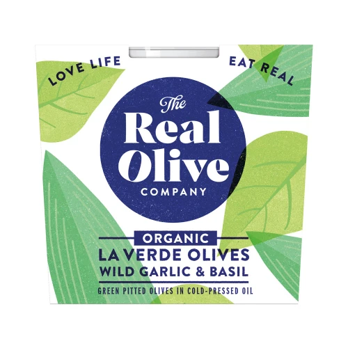 Real Olive Company Wild Garlic & Basil Green Olives 6 * 150g