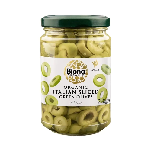 Biona Sliced Green Olives in Brine 5 x 280g