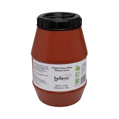 Hellenic Sun Bulk Olives - Green Pitted (drained weight 2kg) 6 * 3.3kg