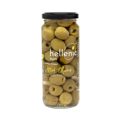 Hellenic Sun Pitted Jumbo Green Olives 6 x 330g