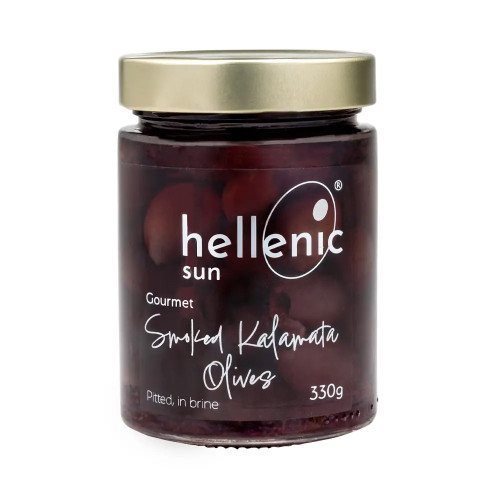Hellenic Sun Pitted Smoked Kalamata Olives in Brine 6 x 330g